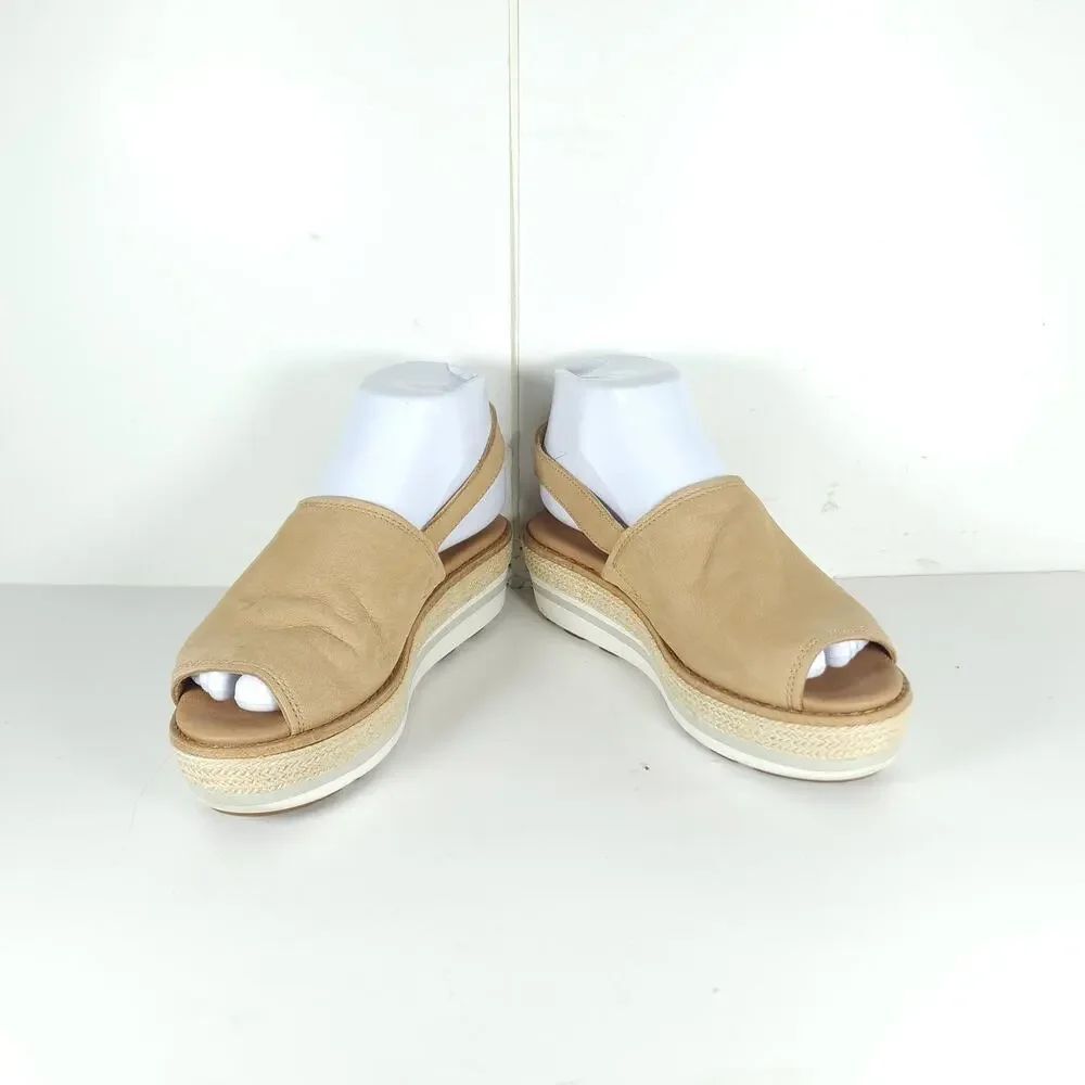 Timberland Emerson Point Women's US6 Tan Leather Wedge Slingback Sandals - Picture 6 of 16